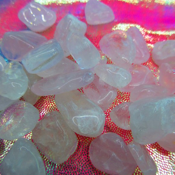 Rose Quartz Crystal Tumbled 3 Ounce Grid Set - Picture 4 of 5